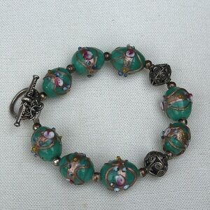 Murano wedding cake beaded bracelet